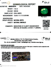 7.53/CT Natural Panna Stone with Govt. Lab Certificate